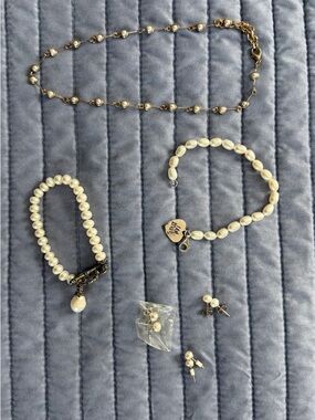Faux Pearl Multi-Piece Women’s Jewelry Set - Elegant Pearlescent Accents 🌹